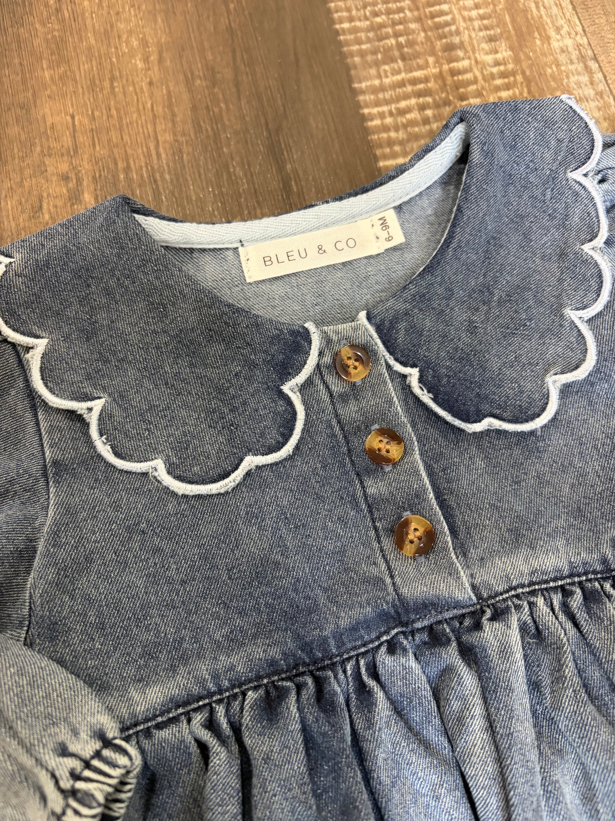 Scalloped Denim Bloomer Set