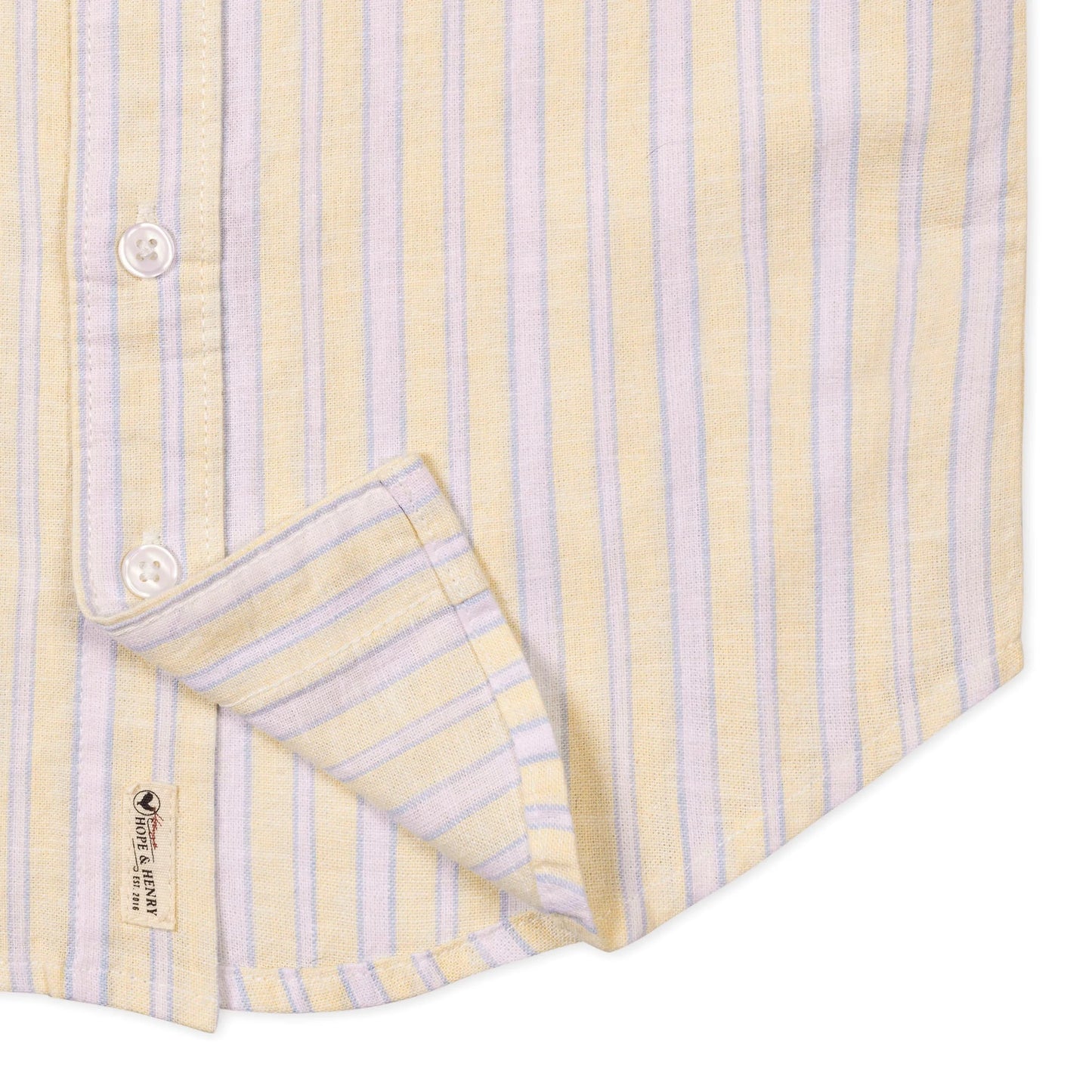 Sunshine Striped Short Sleeve Button Up