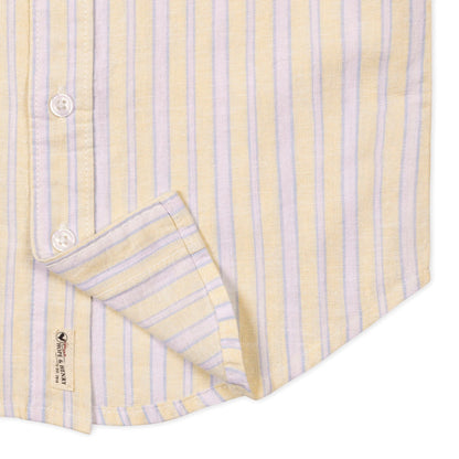 Sunshine Striped Short Sleeve Button Up