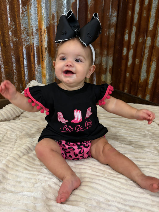 Let’s Go Girls! Leopard Bloomer Set