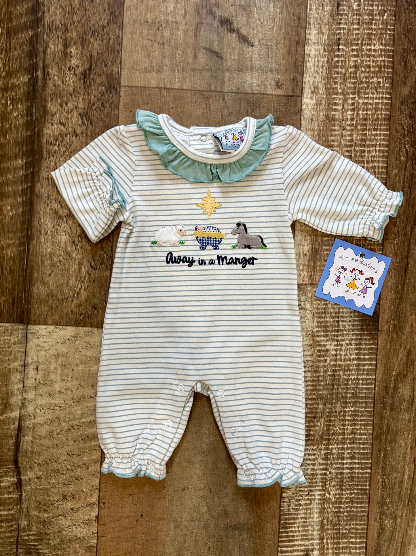 Away in A Manger Girls Romper