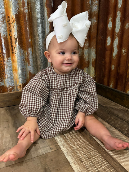 Brown Gingham Bloomer Set