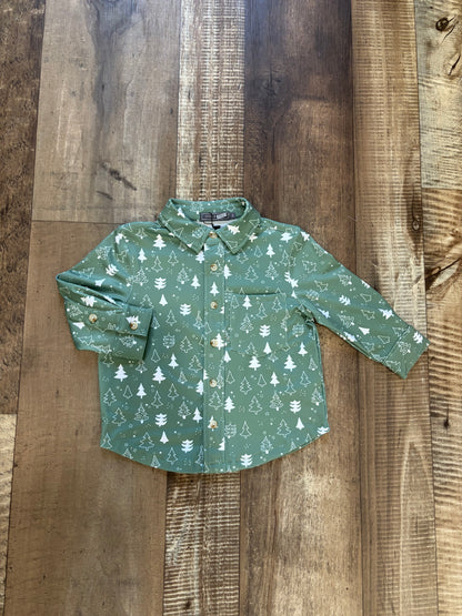 Christmas Tree Long Sleeve Polo