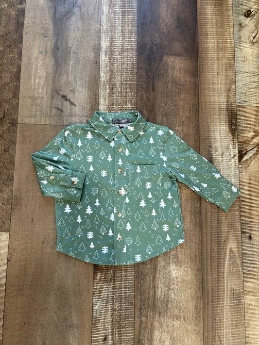 Christmas Tree Long Sleeve Polo