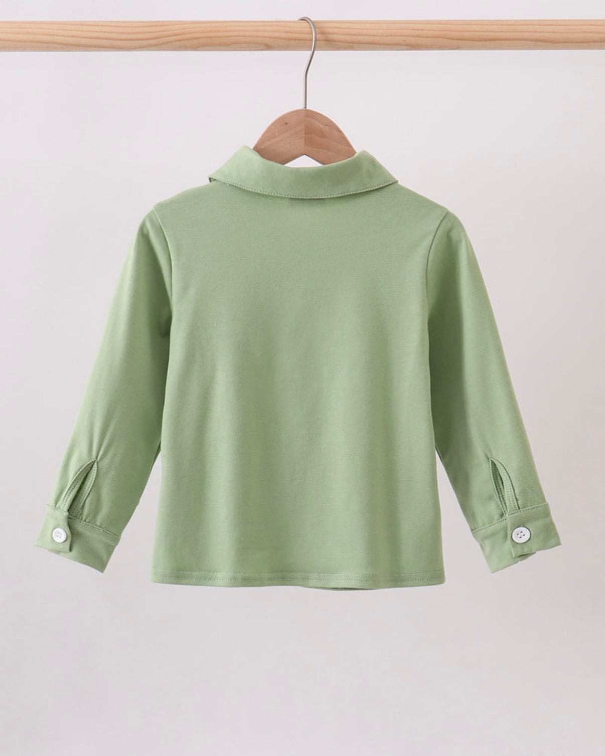 Sage Pumpkin Embroidered Button Up