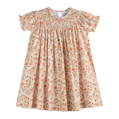 Fall Floral Smocked Dress