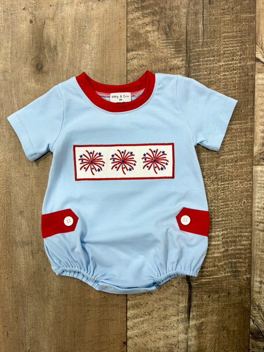 Firecracker Embroidered Boy’s Bubble