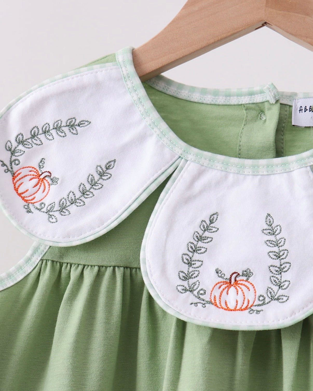 Sage Pumpkin Embroidered Dress