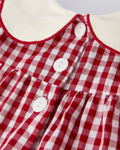 Red Gingham Christmas Tree Bloomer Set