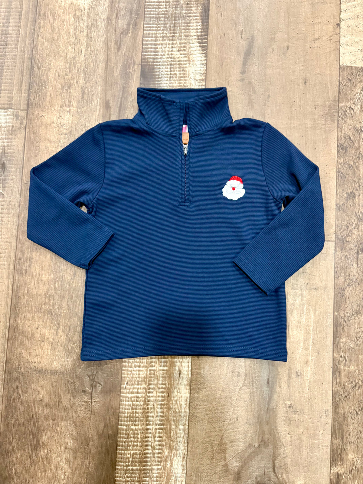 Navy Santa 1/4 Zip Pullover