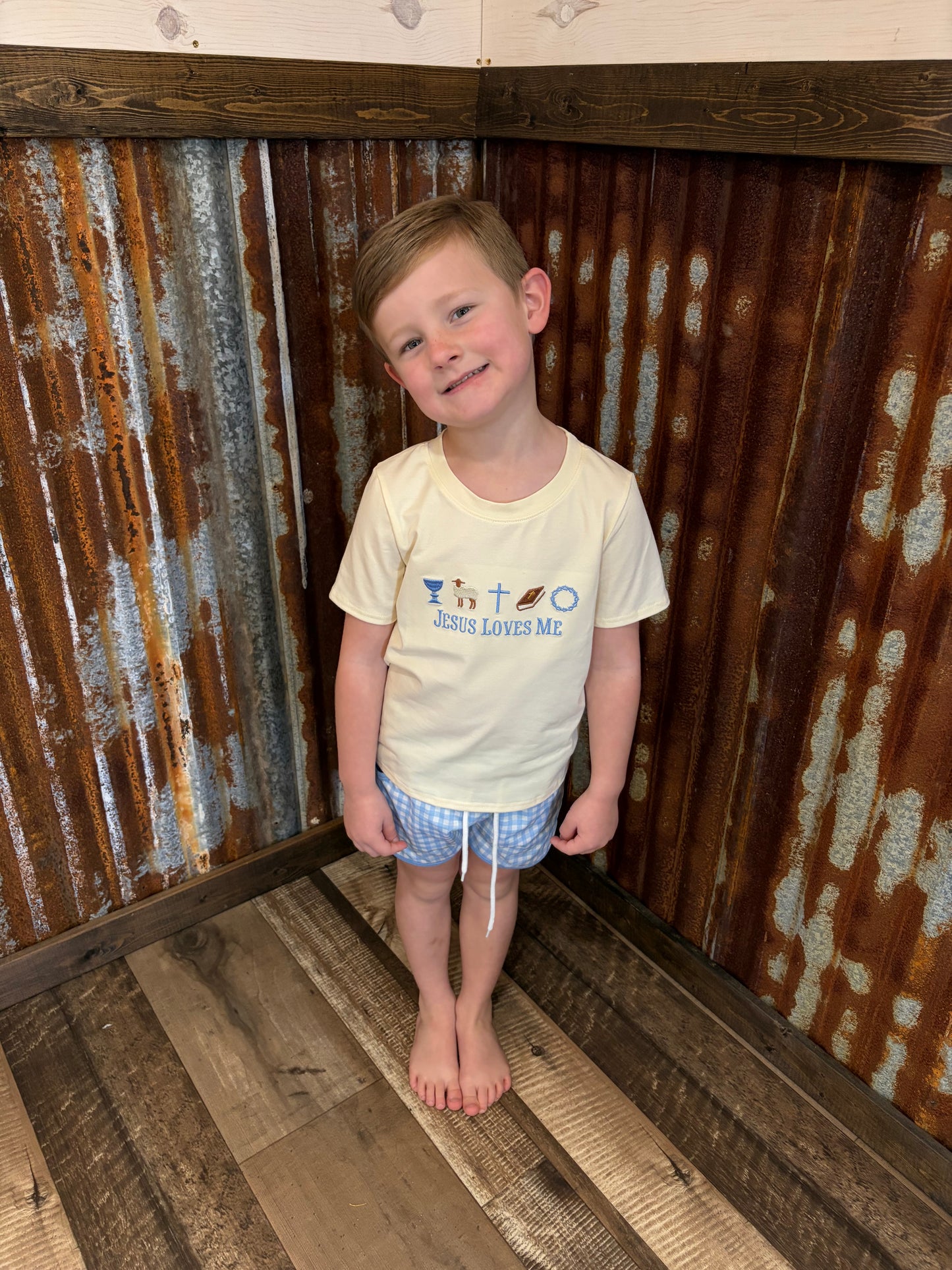 Jesus Loves Me Embroidered Set