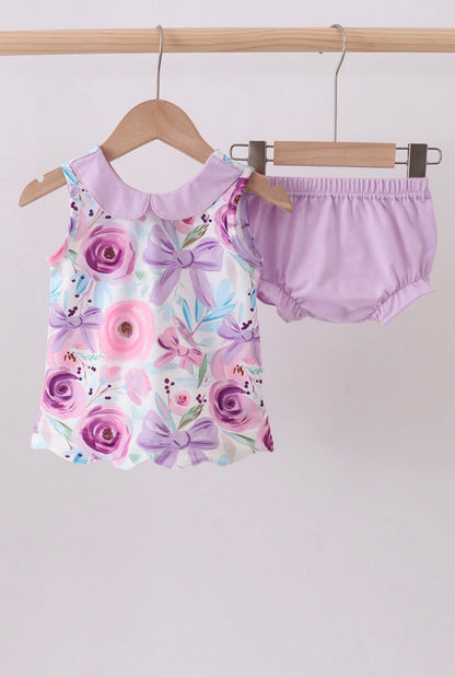 Blooms & Bows Purple Bloomer Set