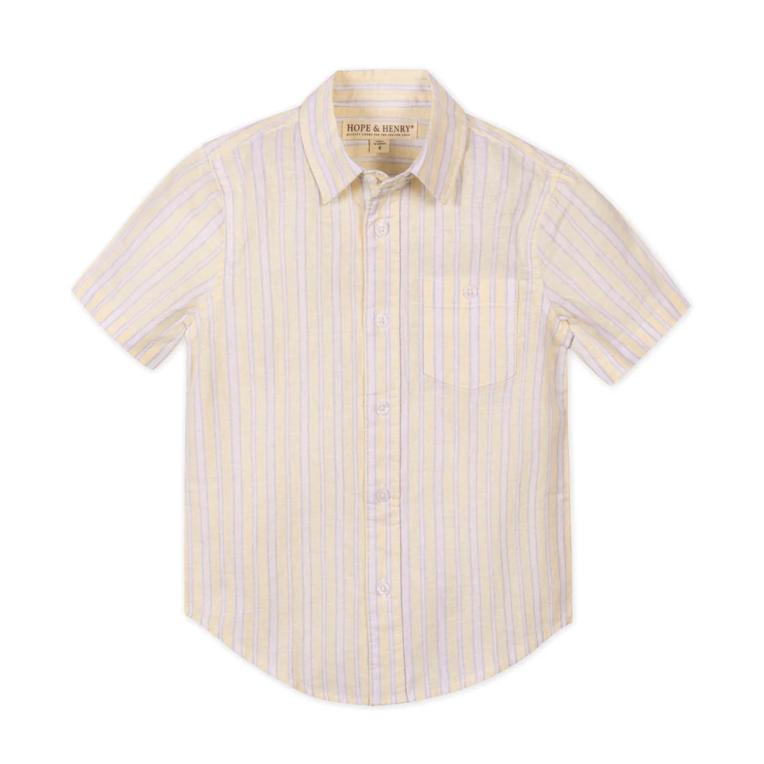 Sunshine Striped Short Sleeve Button Up