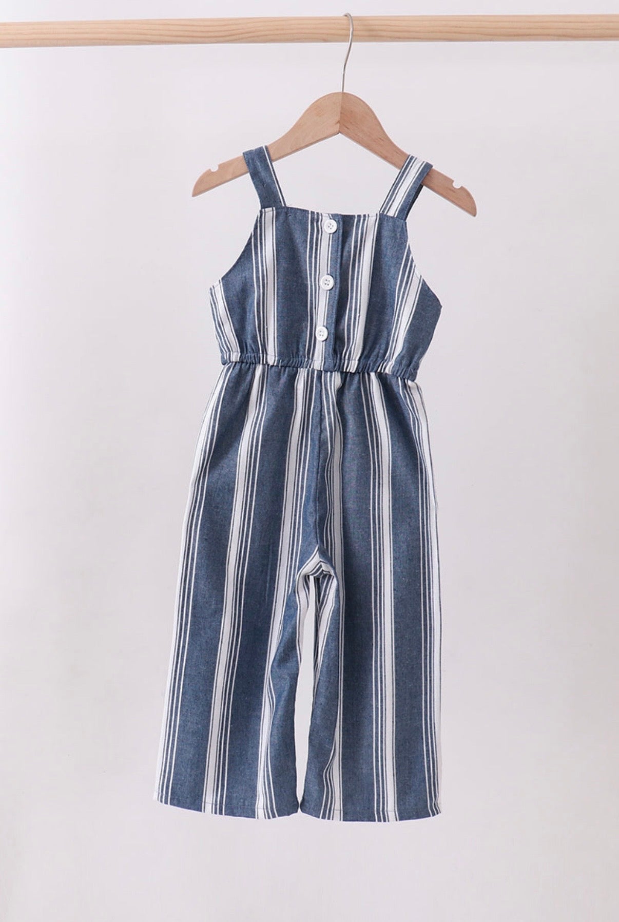 Striped Navy Linen Romper