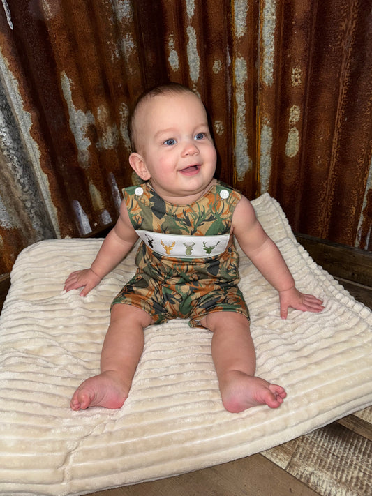 Antler Embroidered Overalls