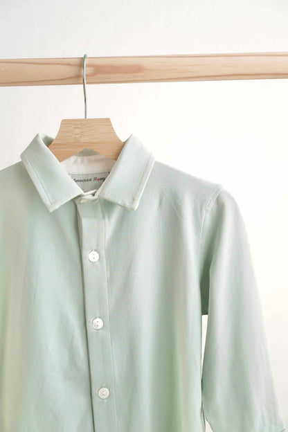 Sage Solid Long Sleeve Polo