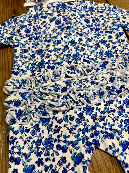 Blue Floral Bamboo Pajamas