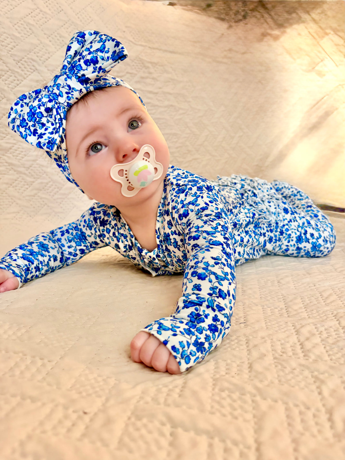Blue Floral Bamboo Pajamas