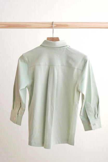 Sage Solid Long Sleeve Polo