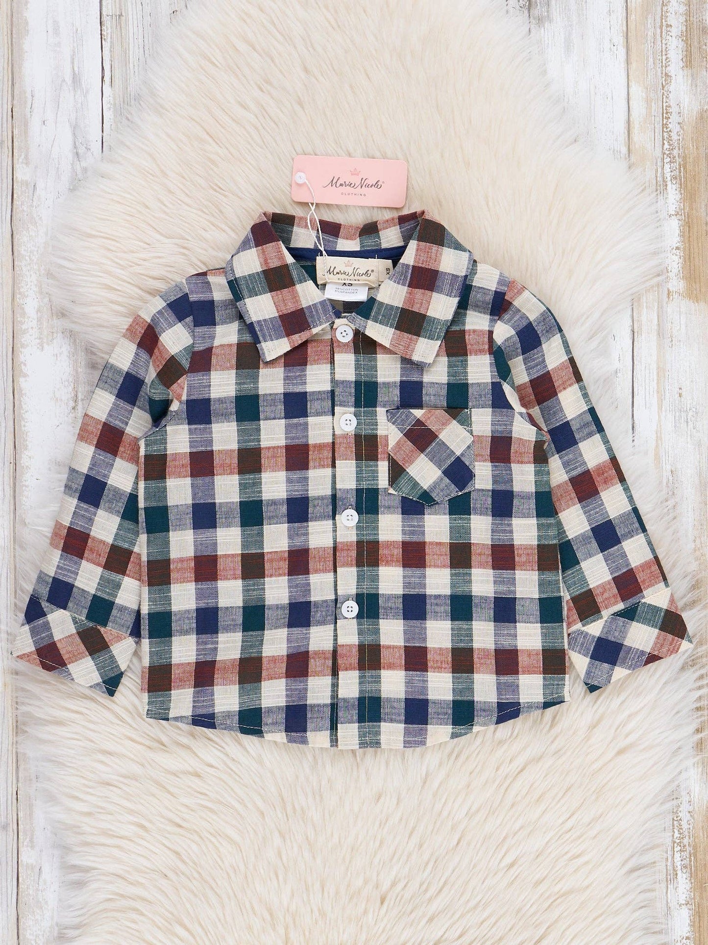 Fall Vintage Plaid Long Sleeve Polo
