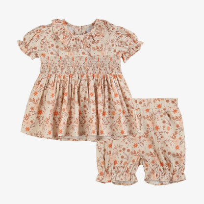 Fall Floral Smocked Bloomer Set