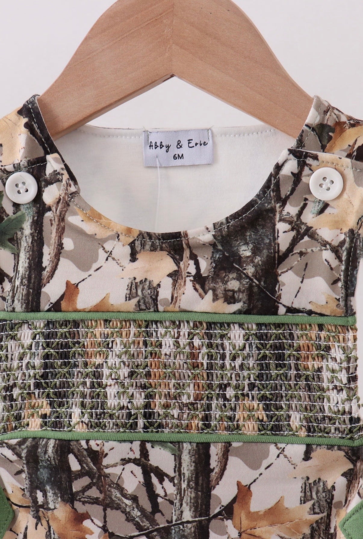 Camo Smocked Overalls