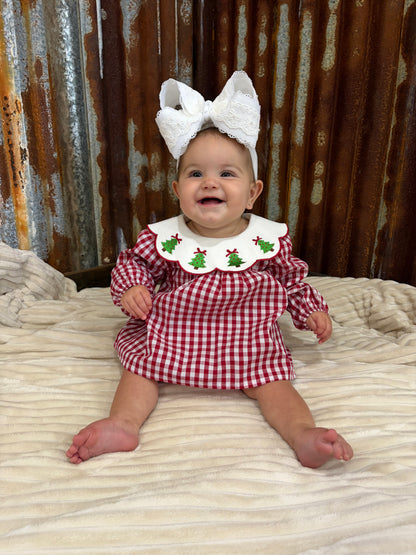 Red Gingham Christmas Tree Bloomer Set