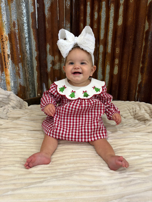 Red Gingham Christmas Tree Bloomer Set