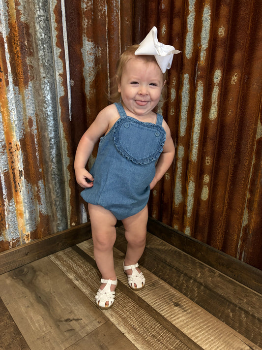Full of Love Denim Romper