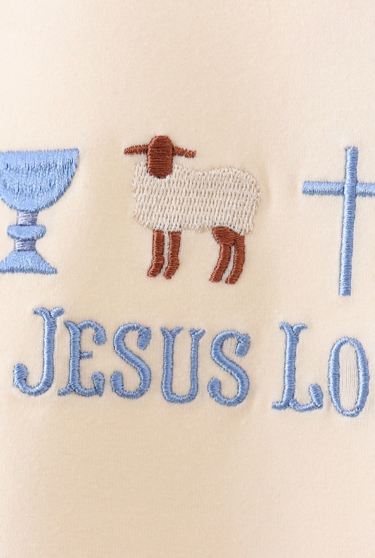 Jesus Loves Me Embroidered Set