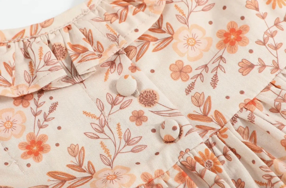 Fall Floral Smocked Bloomer Set