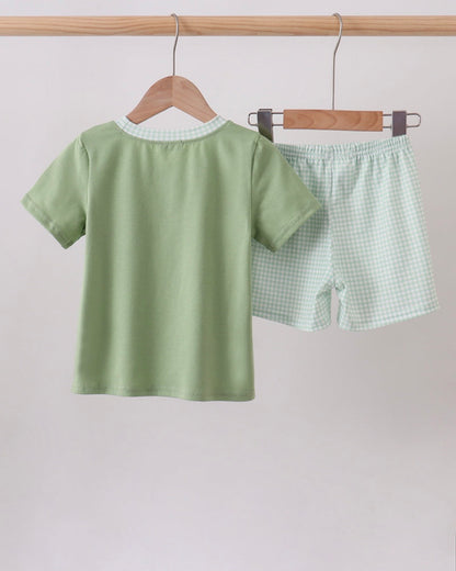 Sage Pumpkin Embroidered Set