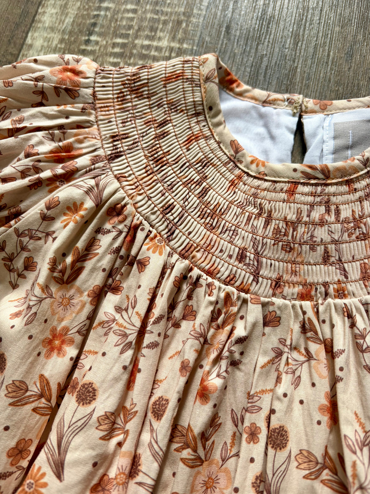 Fall Floral Smocked Dress