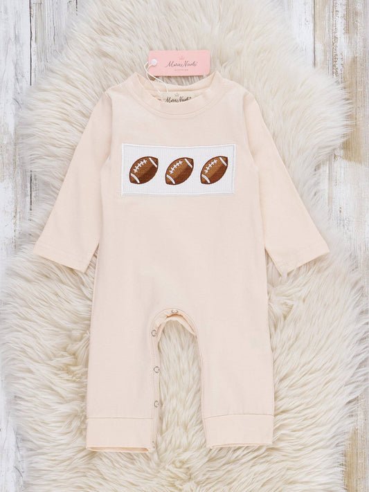 Football Smocked Romper