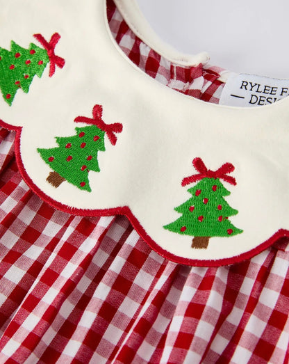 Red Gingham Christmas Tree Bloomer Set