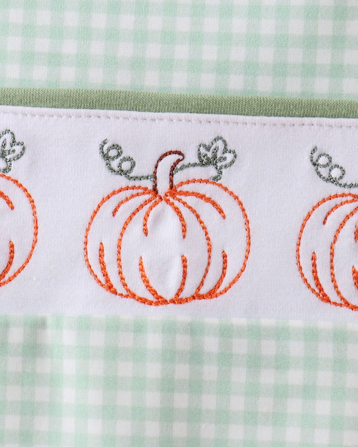 Sage Pumpkin Embroidered Overalls
