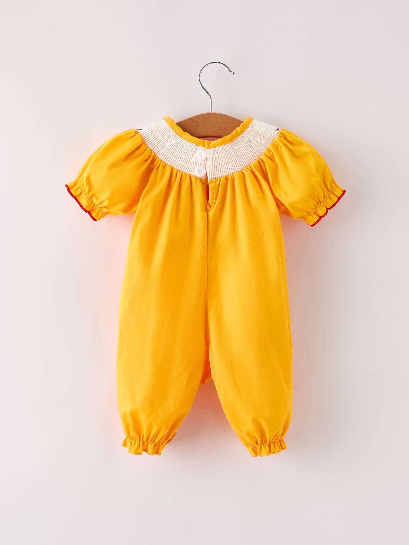 Yellow Thanksgiving Embroidered Romper