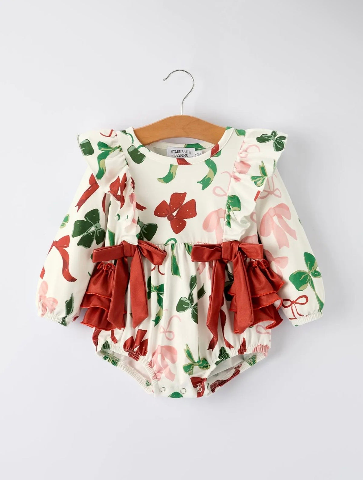 Christmas Bow Long Sleeve Bubble