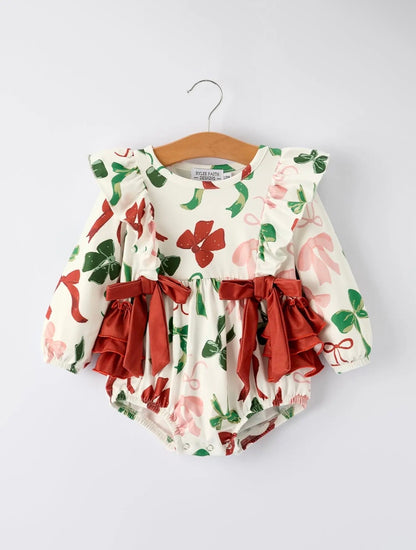 Christmas Bow Long Sleeve Bubble