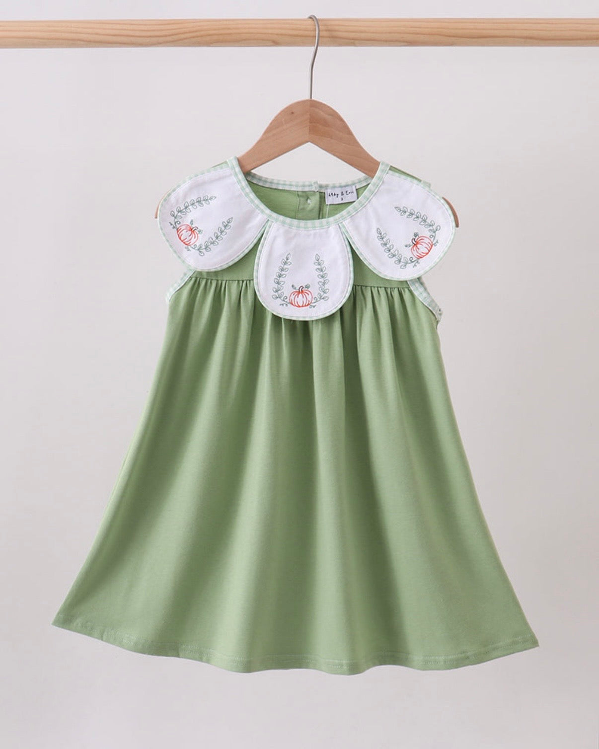 Sage Pumpkin Embroidered Dress