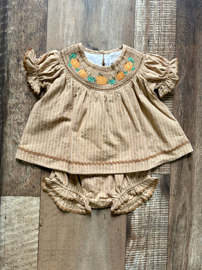 Pumpkin Pinstripes Bloomer Set