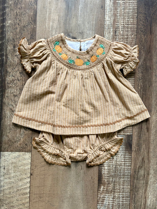 Pumpkin Pinstripes Bloomer Set