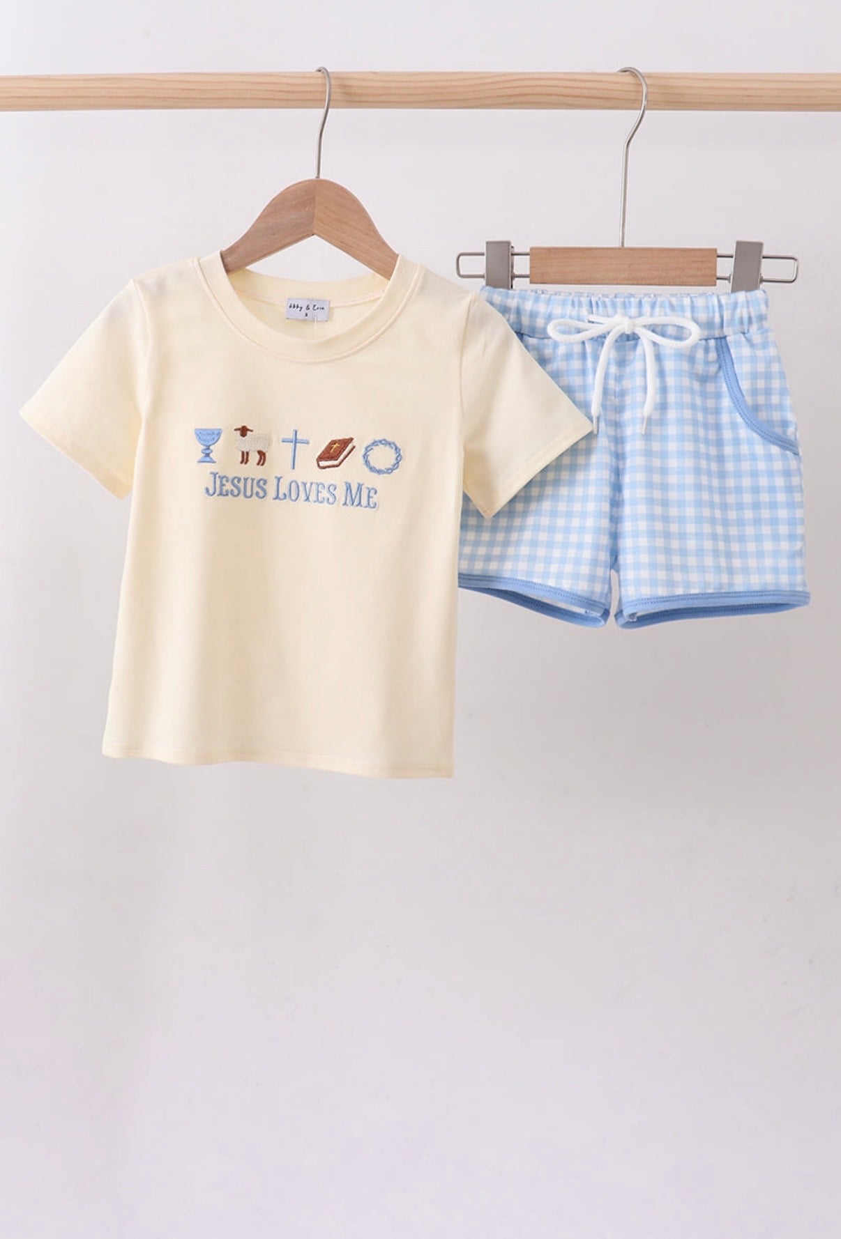 Jesus Loves Me Embroidered Set