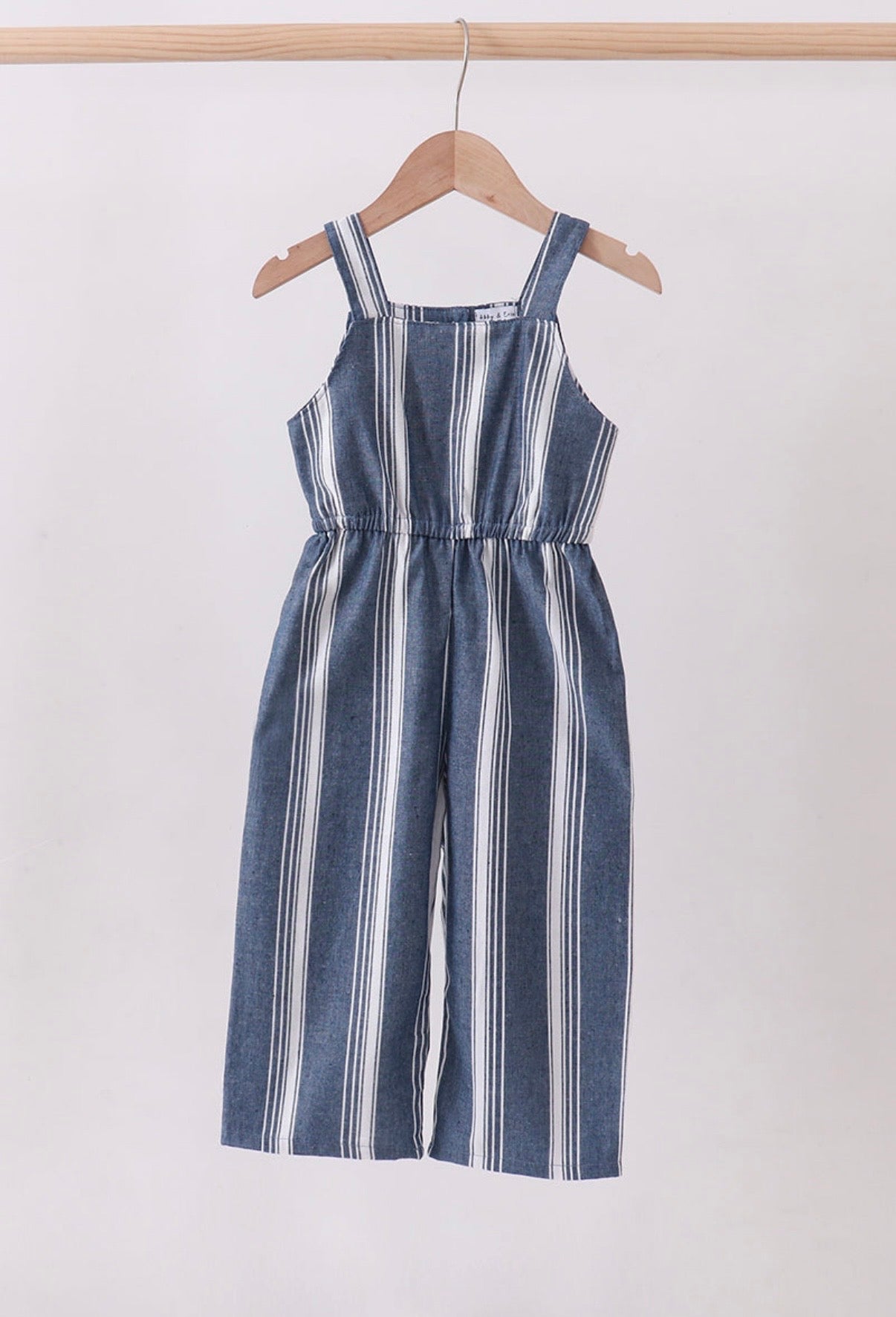 Striped Navy Linen Romper