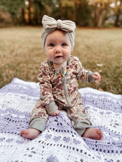 Old School Camo Bamboo Zip Sleeper