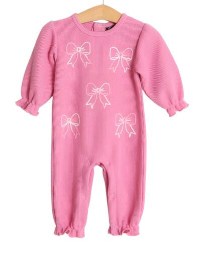 Pink Bow Sweater Romper