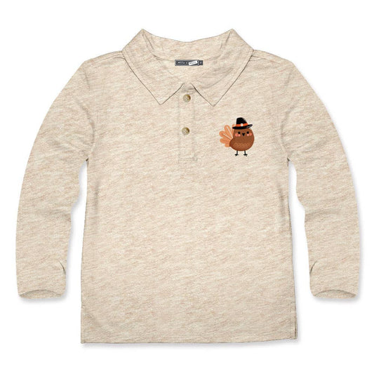 Oatmeal Turkey Long Sleeve Polo