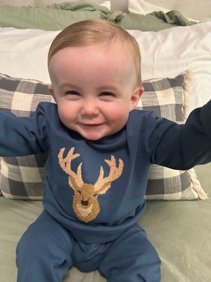 Deer Appliqué Jogger Set