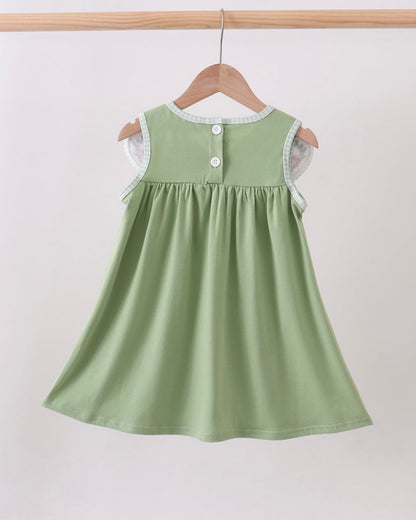 Sage Pumpkin Embroidered Dress
