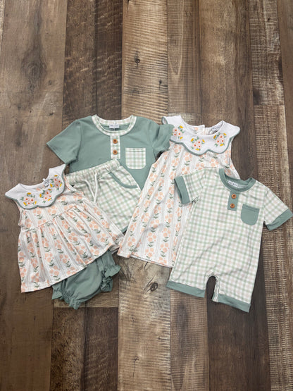 Sage Gingham Set